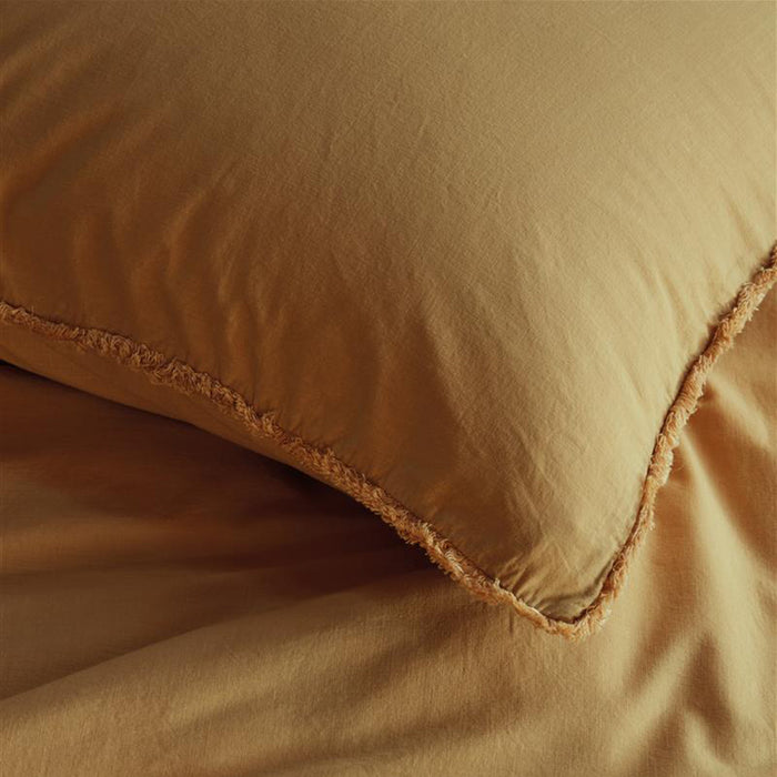 vtwonen Natural Stone Fraying Dekbedovertrek 200x200/220 cm - Geel