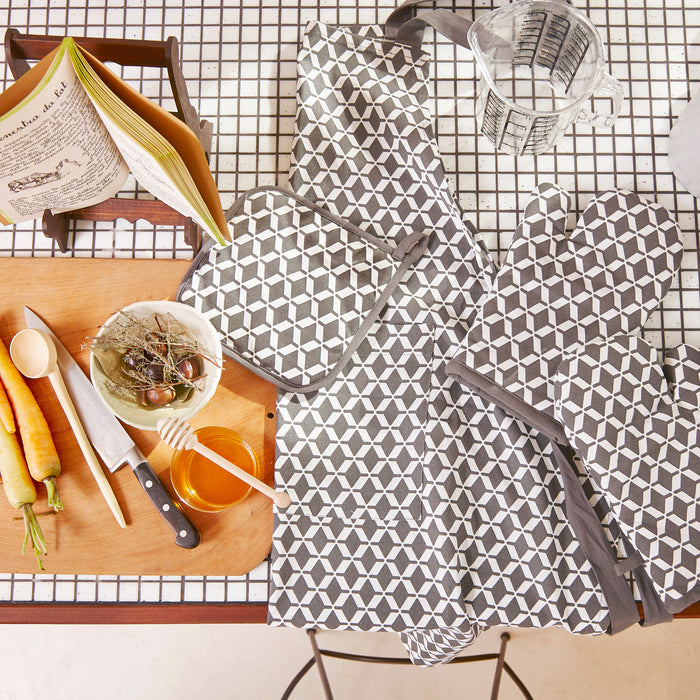 Tiseco Home Studio Geometric Ovenwant - Grey