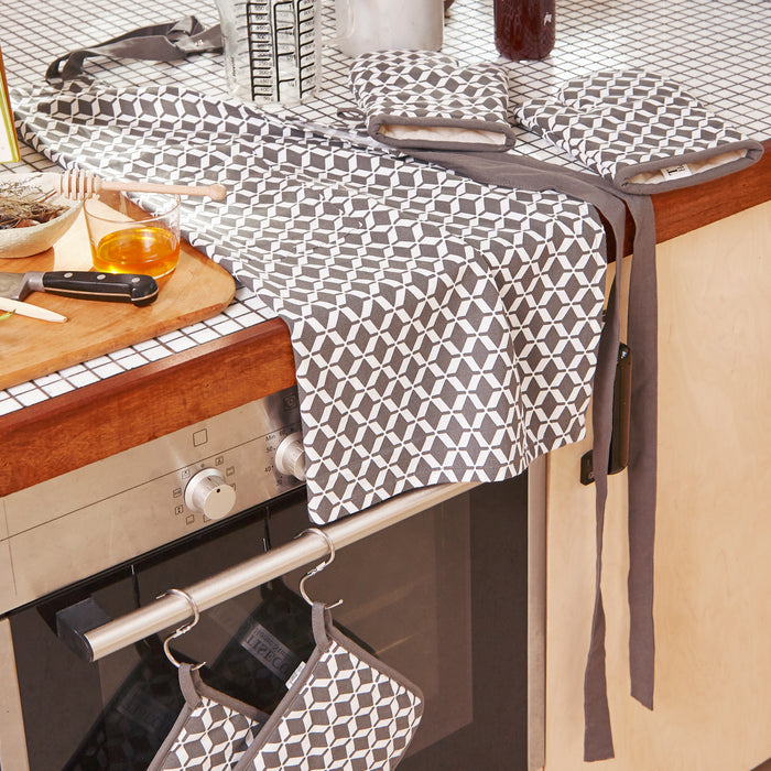 Tiseco Home Studio Geometric Ovenwant - Grey