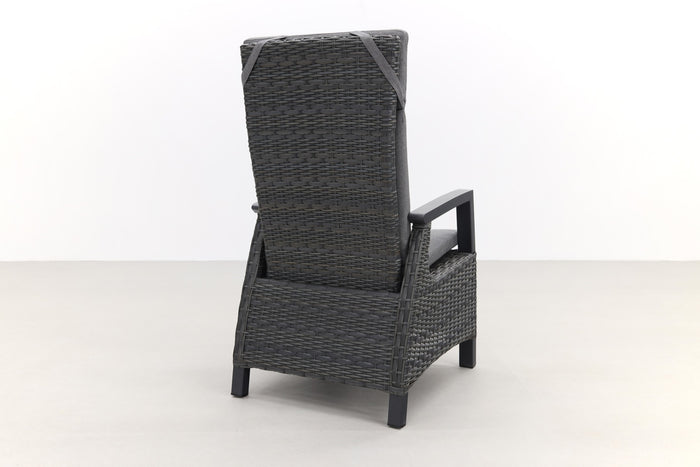 VDG Darwin wicker verstelbare tuinstoel - antraciet