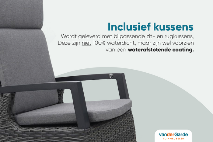 VDG Darwin wicker verstelbare tuinstoel - antraciet