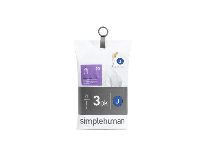 Simplehuman Code J Pocket Liners Afvalzakken 30-45 Liter - 60 zakken