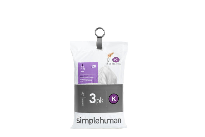 Simplehuman Code K Pocket Liners Afvalzakken 35-45 Liter - 60 zakken