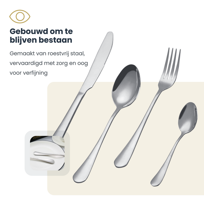 Hescom Bestekset - 24-delig - Bestek voor 6 personen - Zilver