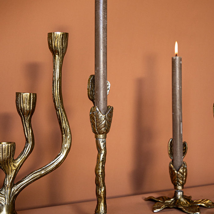 PTMD Shino Kandelaar - H25 x Ø15 cm - Aluminium - Goud