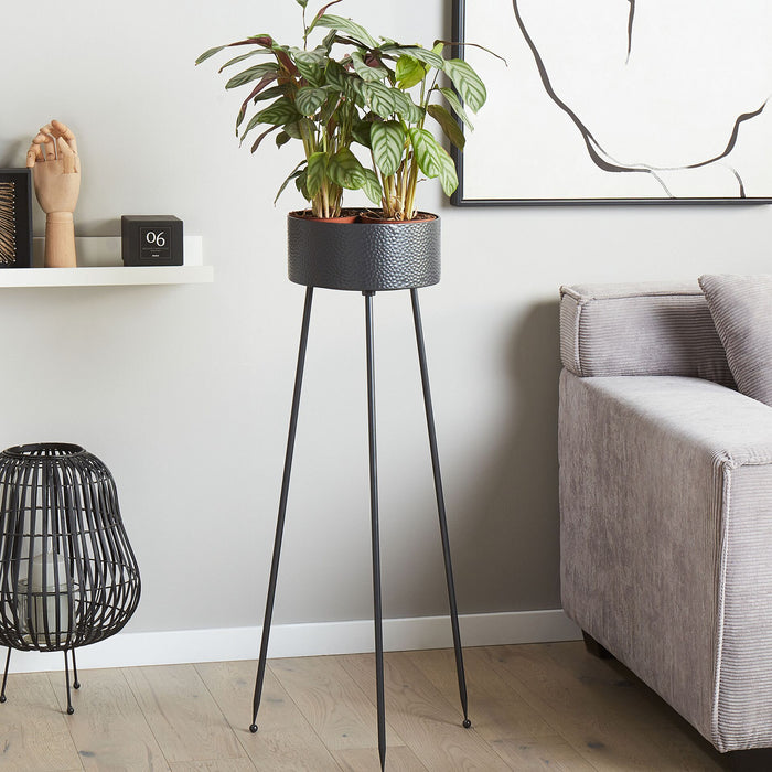 Beliani - LEIKA - Plantenbak - Zwart - 33 cm - IJzer