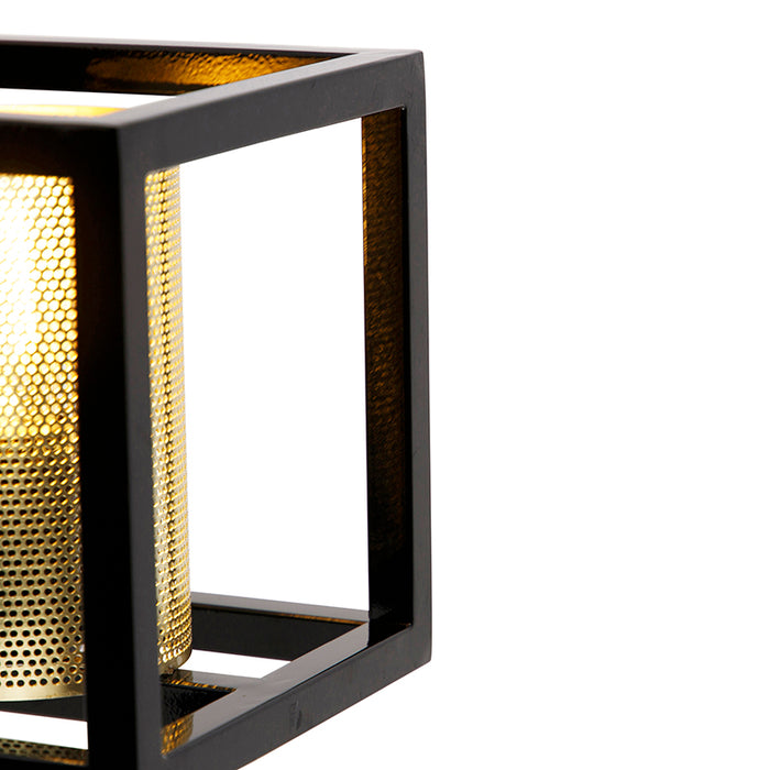 QAZQA Wandlamp cagetess - Goud|messing - Industrieel - L 18cm