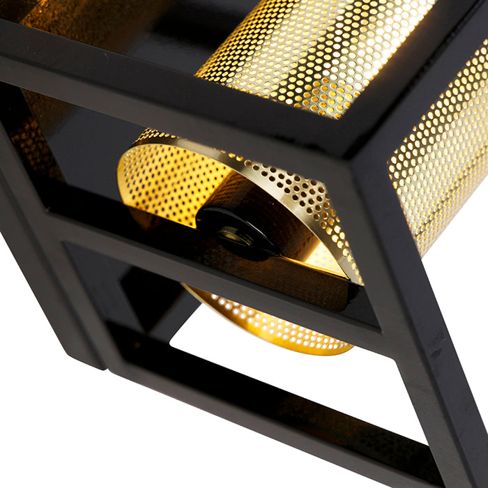 QAZQA Wandlamp cagetess - Goud|messing - Industrieel - L 18cm