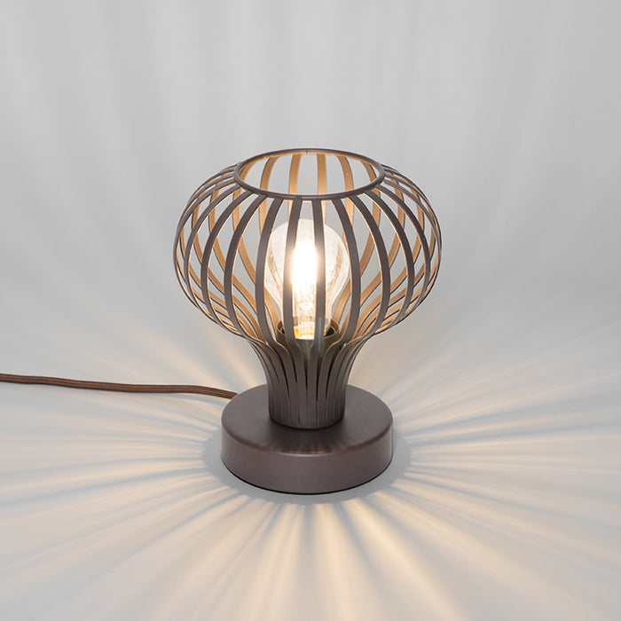 QAZQA Moderne tafellamp bruin - Saffira