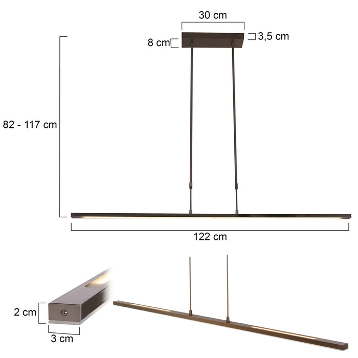 Steinhauer - hanglamp - Zelena LED - brons - kunststof metaal -