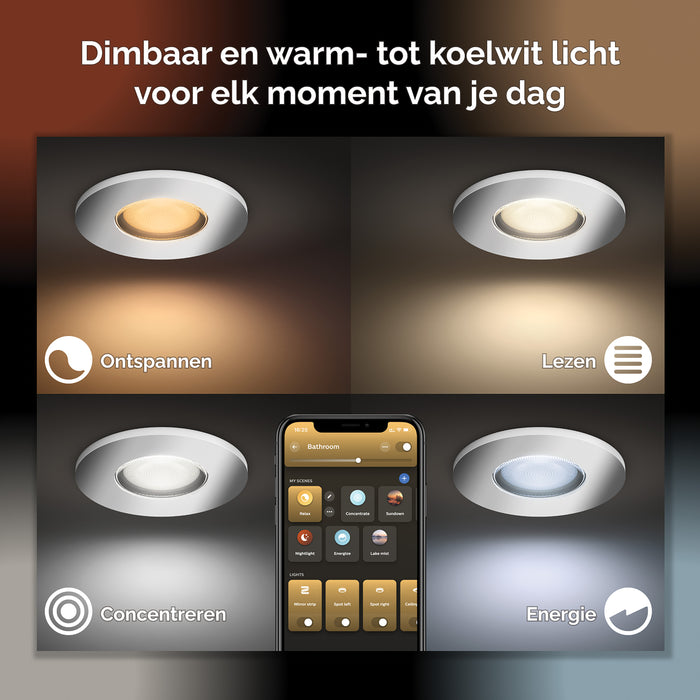 Philips Hue White & Color Ambiance Xamento Inbouwspot - GU10 - Ø 9,3