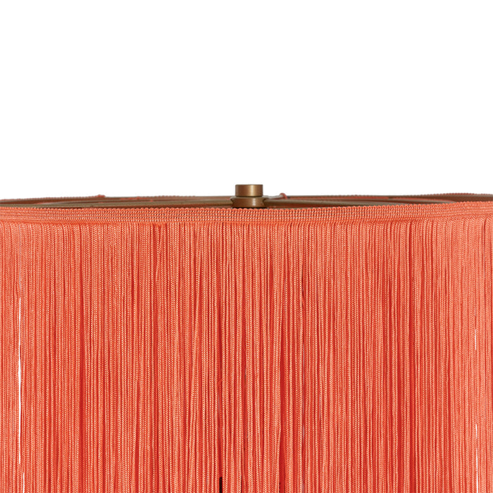 QAZQA Oosterse vloerlamp goud roze kap met franjes - Franxa