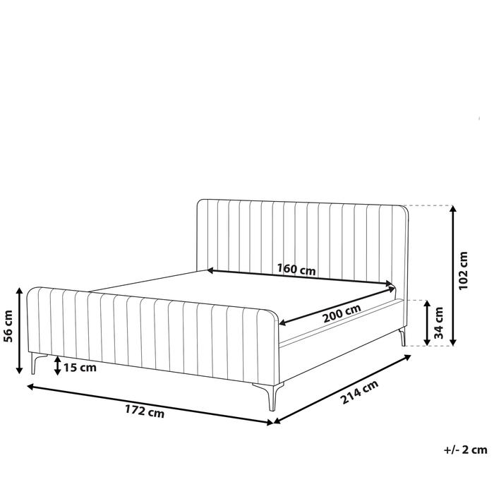 Beliani-LUNAN-Tweepersoonsbed-Pastelroze-160 x 200 cm-Fluweel