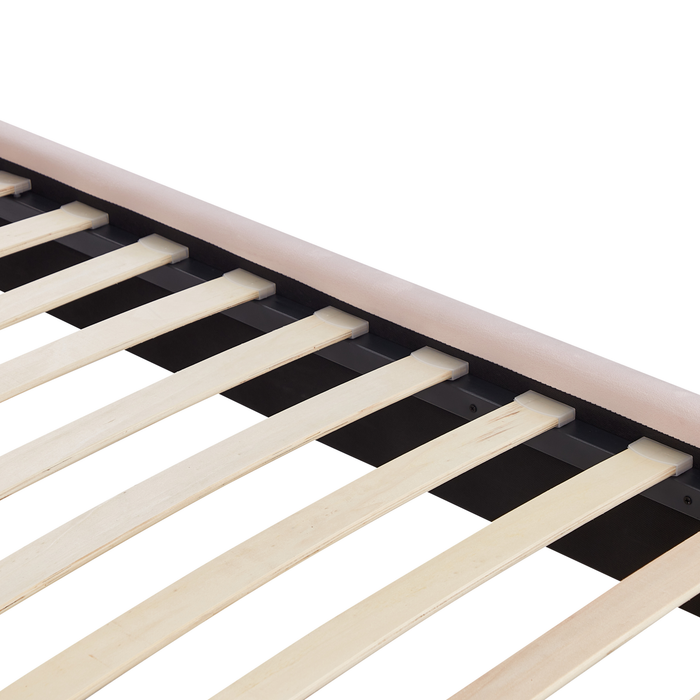 Beliani-LUNAN-Tweepersoonsbed-Pastelroze-160 x 200 cm-Fluweel