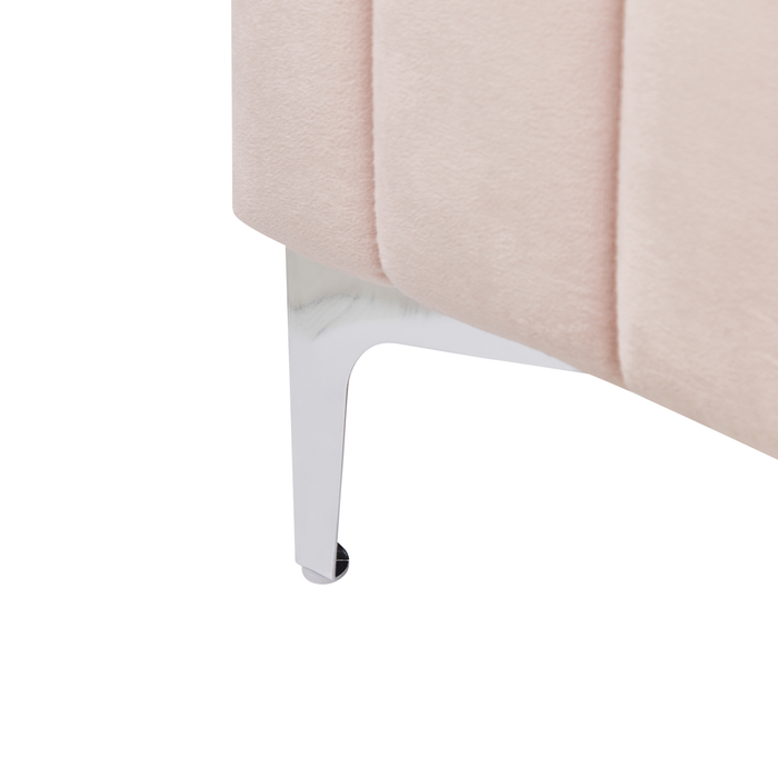 Beliani-LUNAN-Tweepersoonsbed-Pastelroze-160 x 200 cm-Fluweel