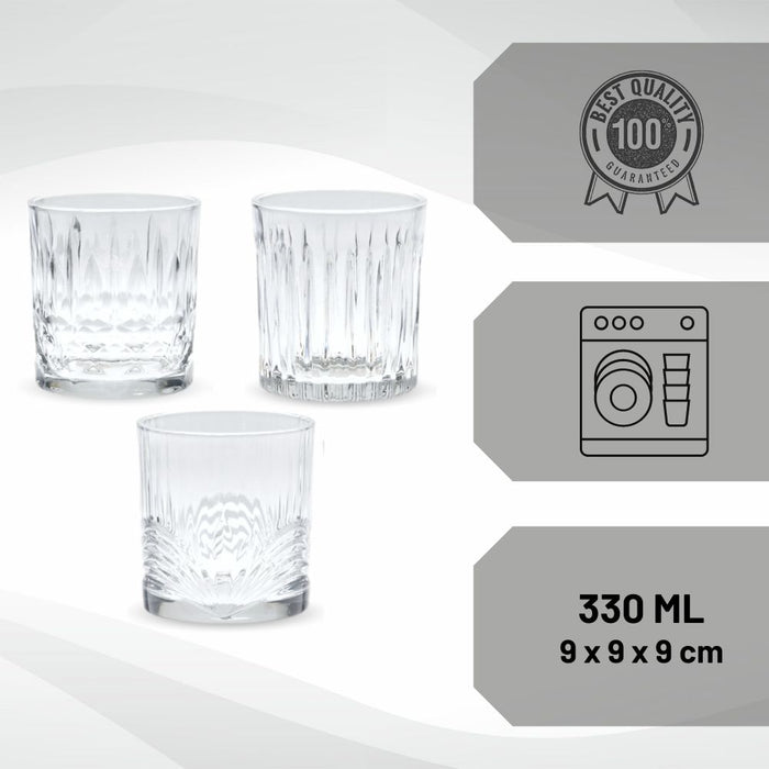 Orange85 Waterglazen 33 cl Set van 3 Chique Drinkglazen Transparant...