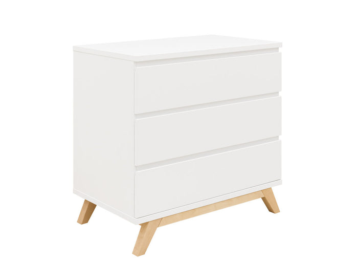 Bopita Lynn commode met 3 laden greeploos - Wit|Naturel
