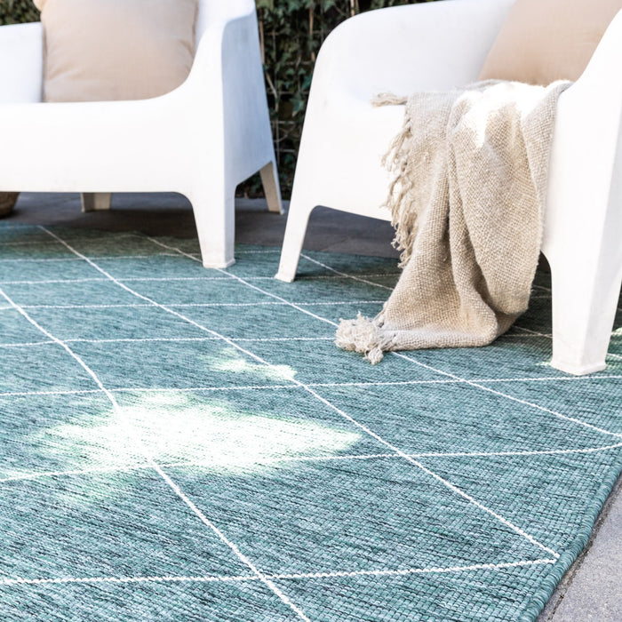 Vintt Buitenkleed Kriscross Groen dubbelzijdig -200 x 290 cm - (L)