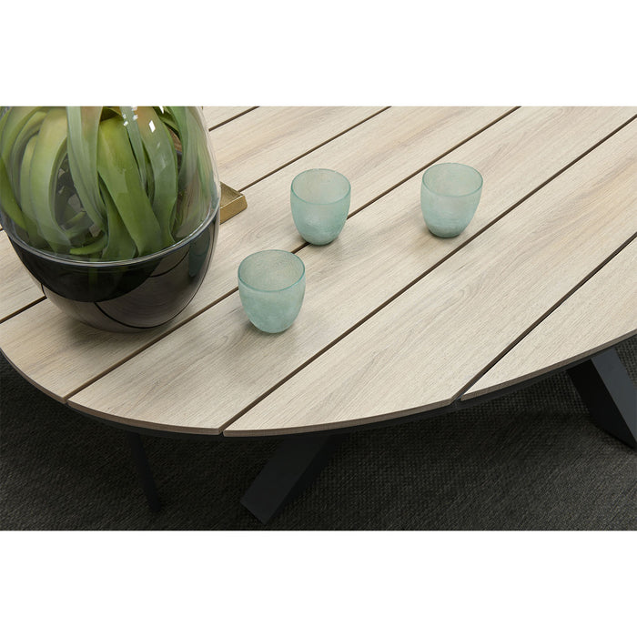 Edison tafel - ovaal - 220x115 cm - carbon black -light teak Vironwood