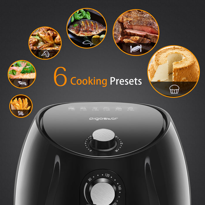 Aigostar Hayden 30PYC - Airfryer - Hetelucht Friteuse - Zwart