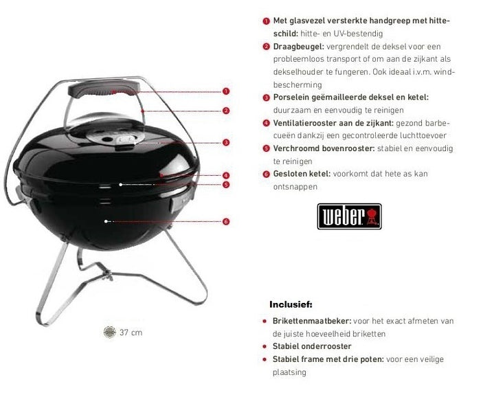 Weber Smokey Joe Premium Houtskoolbarbecue Ø 37 cm