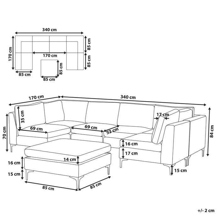 Beliani - EVJA - Bankmodule - Groen - Symmetrisch - Fluweel