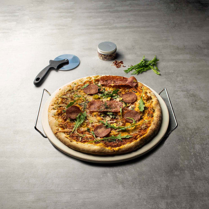 Gusta Pizza Baksteen met Houder - Ø 33 cm
