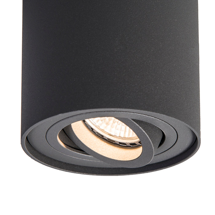 QAZQA Set van 6 spots donkergrijs draai- en kantelbaar - Rondoo up