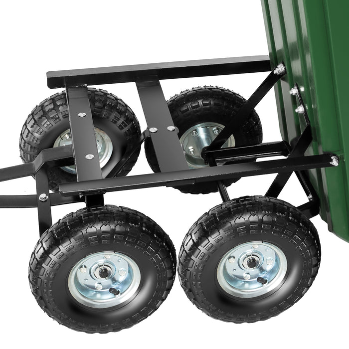 tectake® Handkar met kiepfunctie en luchtbanden draagkracht 300kg