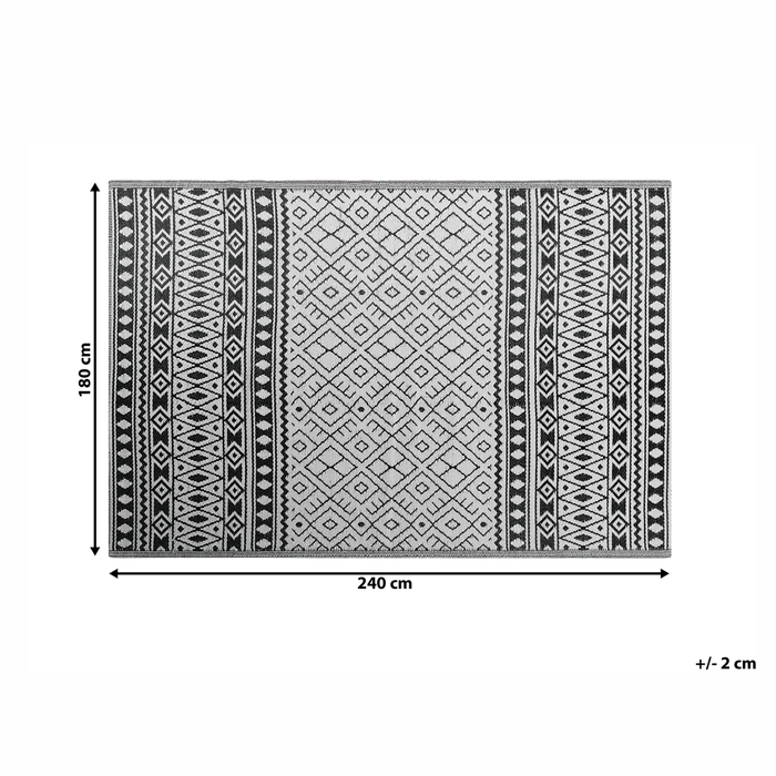 Beliani - NARLI - Outdoor kleed - Zwart - 180 x 240 cm - Polypropyleen