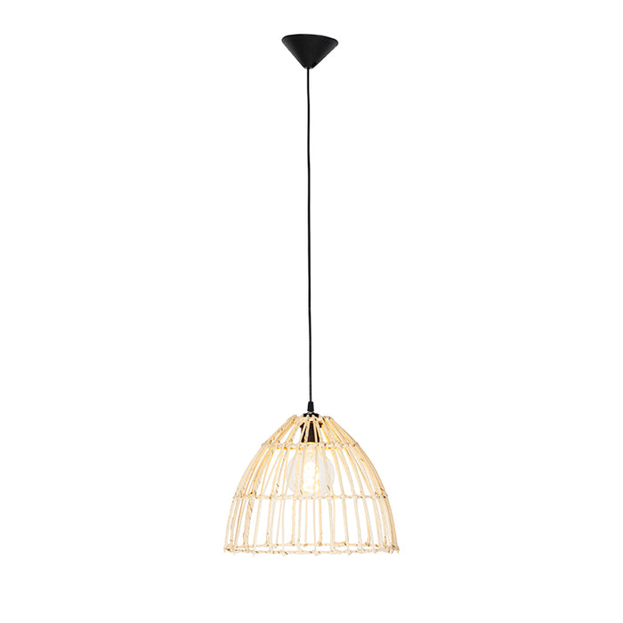 QAZQA Hanglamp magna rotan - Naturel - Landelijk - H 99.5cm