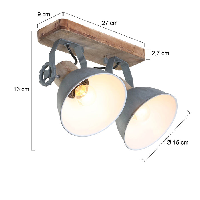 Mexlite York Wandlamp Grijs