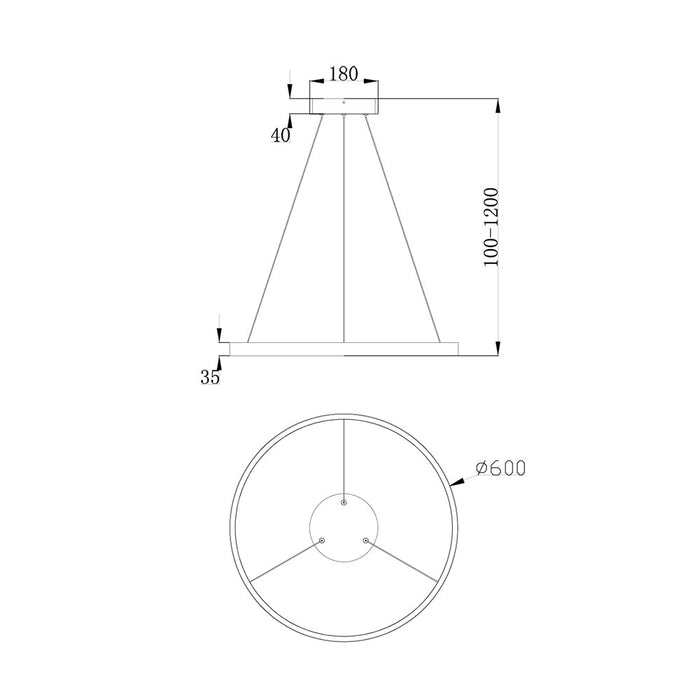 Maytoni - Hanglamp Rim Messing Ø 60 cm 4000K .