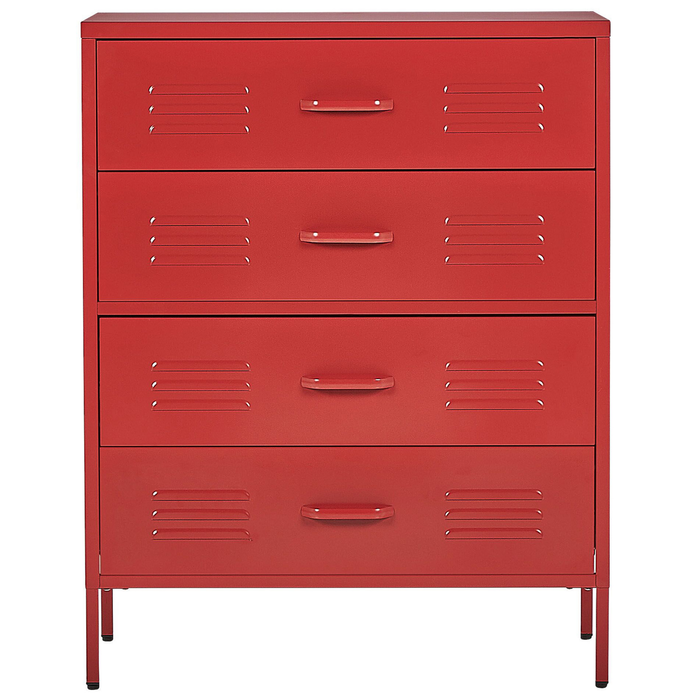 Beliani - ENAGO - Commode - Rood - Staal