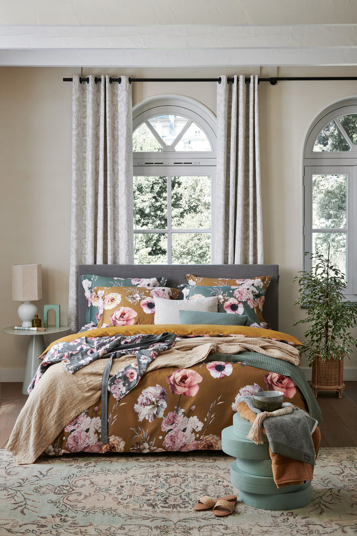 Vandyck Dekbedovertrek FOLIAGE Sandy Gold 240x220 cm (satijnkatoen)