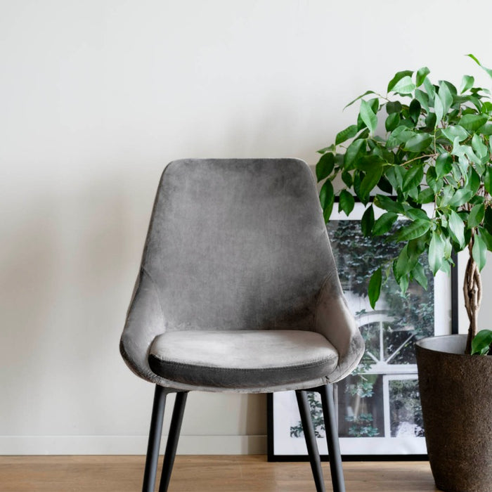Rowico Sierra Stoel - Set Van 2 - Fluweel Grijs