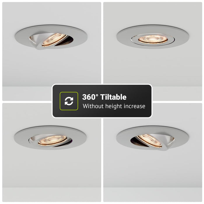 HOFTRONIC 6x Napels - LED Inbouwspots Badkamer IP65 Zilver