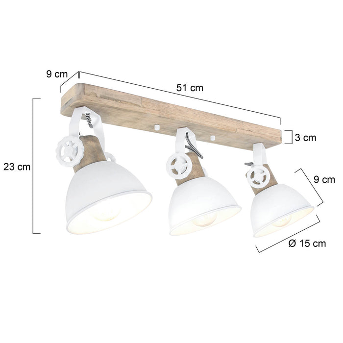 Mexlite Plafondlamp Gearwood 2133W Wit