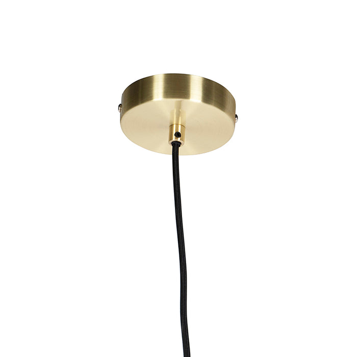 QAZQA Art deco hanglamp messing met roze glas 20 cm - Pallon