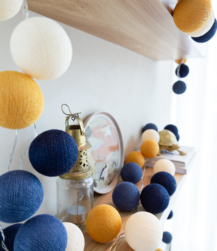 Cotton Ball Lights Regular Lichtslinger blauw - Galaxy 20