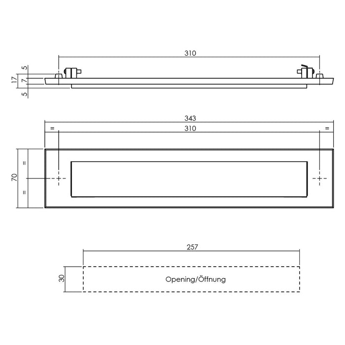 Intersteel Brievenbus met klep messing ongelakt