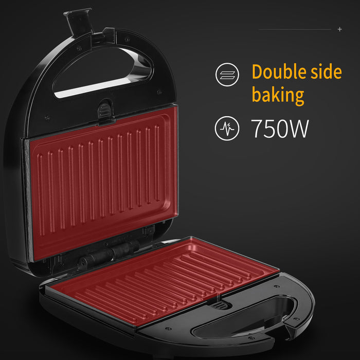 Aigostar Robin 30OGQ - Tosti ijzer - Contactgrill 3 in 1 - zwart