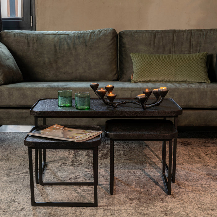 Dutchbone Winston Salontafel - Set van 3 - Zwart