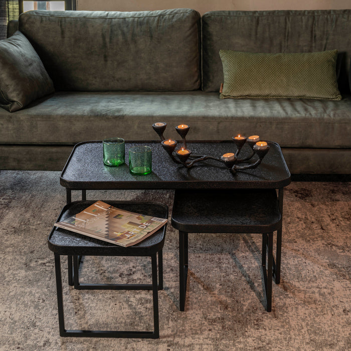 Dutchbone Winston Salontafel - Set van 3 - Zwart