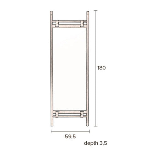 Dutchbone Riva Spiegel - H 180 x B 59,5 cm