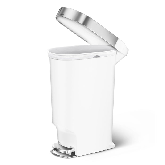 Simplehuman Slim Afvalemmer met Zakkenrand 40 L - Wit