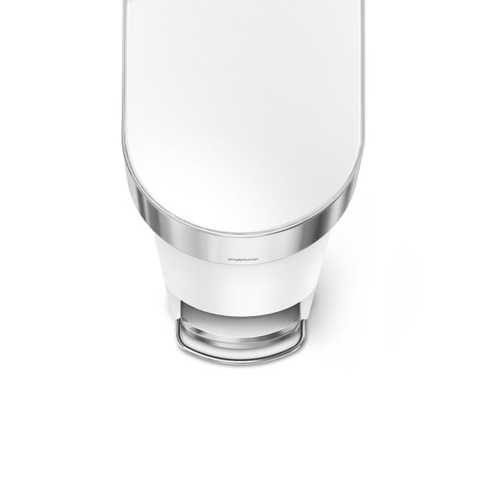 Simplehuman Slim Afvalemmer met Zakkenrand 40 L - Wit