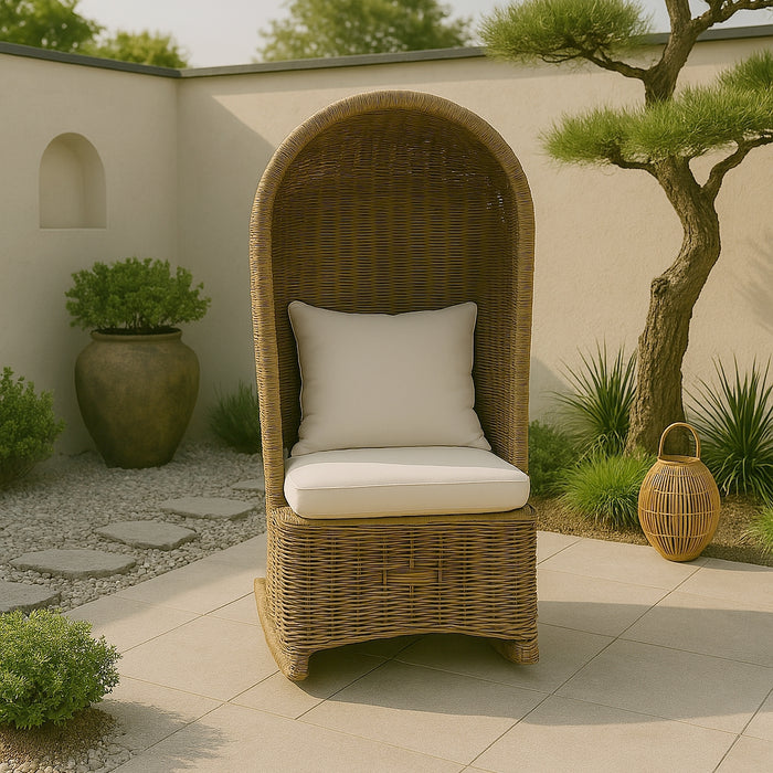 Vtw Living - Tuinstoel Rotan Bruin - Strandstoel - 160 x 80 x 80 cm