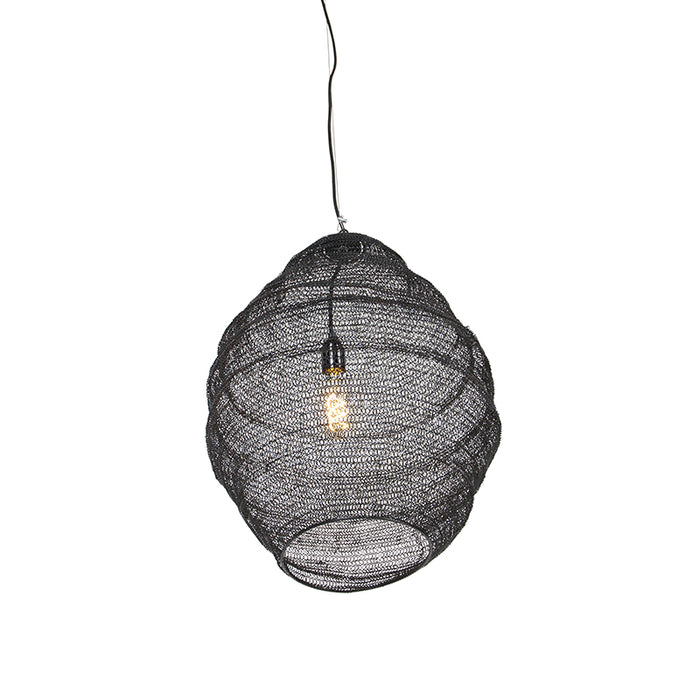 QAZQA Oosterse hanglamp zwart 45 cm - Nidum L