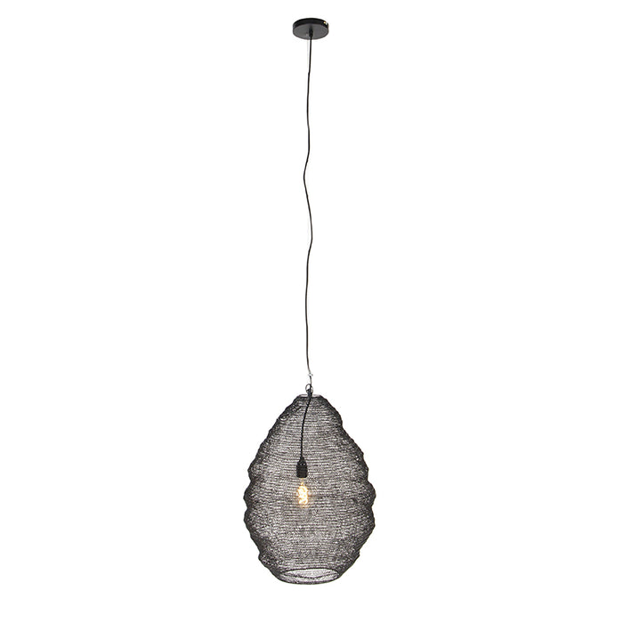 QAZQA Oosterse hanglamp zwart 45 cm - Nidum L